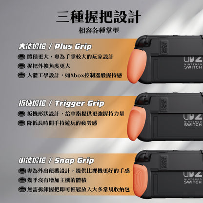 Switch 2握把保護殼 NeoGrip2 適用NS2的人體工學握把(原廠底座相容)